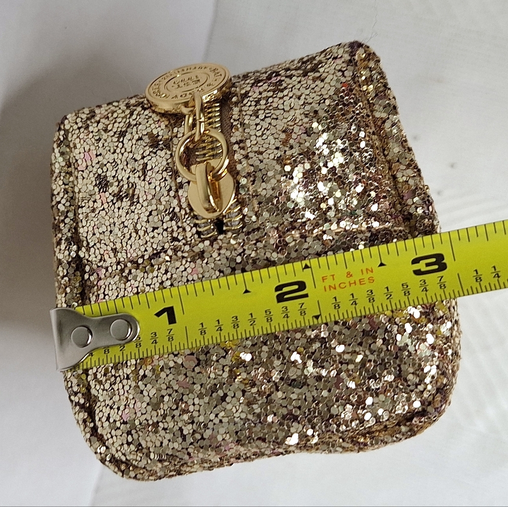 Beautiful Bath & Body Works Gold Glitters Shimmering Zip Pouch a Touch of Pink - Picture 15 of 15
